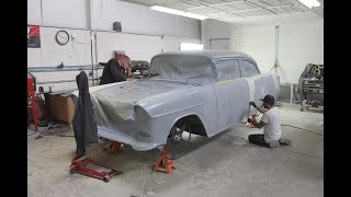 Part 31 of Metalworks 1955 Chevy ProTouring build Body work from bare metal to ready for primer [upl. by Zachariah234]