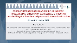 L’internazionalizzazione delle imprese fondamentali di mercato manageriali e tributari  IV [upl. by Digdirb]