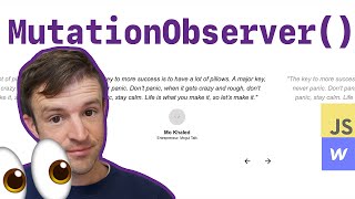 Dominate the DOM with Mutation Observer Webflow Slider Example [upl. by Ulphiah]