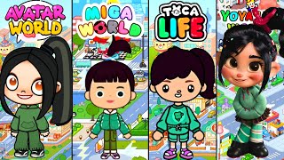 VANELLOPE  DETONA RALPH  in the versions TOCA LIFE  AVATAR WORLD MIGA WORLD E YOYA WORLD [upl. by Brawley]