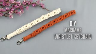 DIY Macrame Wristlet Keychain  Easy Tutorial for Beginners [upl. by Innavoeg]