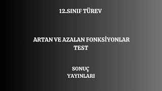 artan azalan fonksiyonlar test 1 7 sorular sonuç yayınları [upl. by Viki]