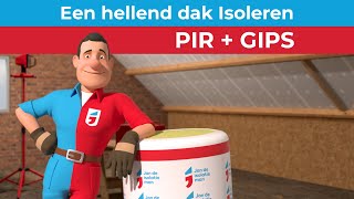 Schuin dak isoleren met PIRGIPS isolatieplaten  Jan de isolatiemannl [upl. by Elvis897]