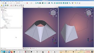 FreeCAD 021  LibreCAD 22  une trémie réaliste pour la chaudronnerie [upl. by Kerstin]