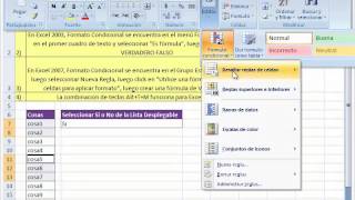 ExcelTrucos Nro 102 Formato Condicional para esconder Items [upl. by Amadeus]