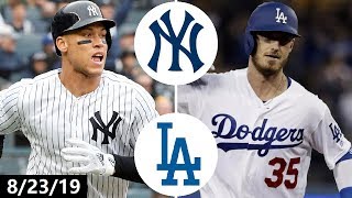 New York Yankees vs Los Angeles Dodgers Highlights  August 23 2019 2019 MLB Season [upl. by Eiramyma865]