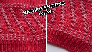 Machine knitting  INLAY [upl. by Reppep]