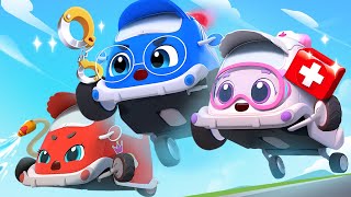 Little Rescue Squad  Fire Truck Police Car Ambulance  Vehicles Song  Kids Songs  BabyBus [upl. by Stagg]