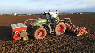 Deux ensembles 6 mètres au semis avec la SARL Plougastel  Fendt 936 S5 x2  HORSCH  KUHN [upl. by Kashden]