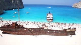 Shipwreck Zakynthos Cavo Grosso Cruises Navagio Beach [upl. by Nilkcaj]