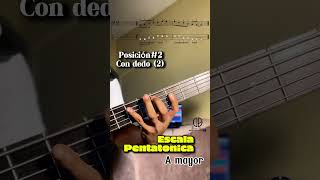 3 posiciones de la Escala Pentatonica A Mayor bass guitar tutorial [upl. by Eidahs614]