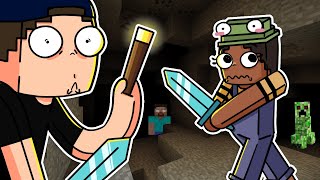 ENTRAMOS EM UMA CAVERNA ASSUSTADORA NO MINECRAFT [upl. by Oiciruam]