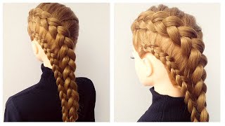 Easy French Braid Hairstyle Step By Step Tutorial  Tuto Coiffure facile avec Tresse Collée inversée [upl. by Rafaj]