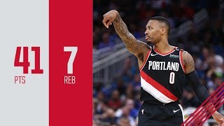 Damian Lillard 41 points Highlights vs Orlando Magic  October 25 2018 [upl. by Aratahs]