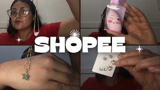 COMPRAS SHOPEE  COMPREI BRINCOS  COMPREI COLARES  COMPREI ESPONJA PARA MAQUIAGEM [upl. by Mcguire]