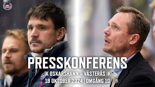 Presskonferens efter IK Oskarshamn – Västerås IK [upl. by Quiteria]