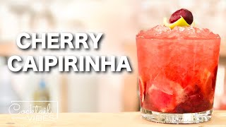 How To Make a CHERRY CAIPIRINHA  1Minute Cocktail Recipes [upl. by Dosh]