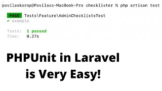 Laravel Checklister Part 2029 PHPUnit Tests  Setup and First Few Tests [upl. by Winne]