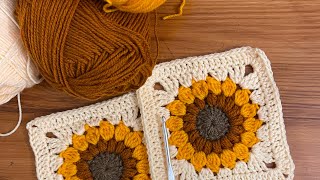 Sunburst Granny Square Tutorial forbeginners crochettutorial crochetting [upl. by Carmita995]