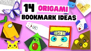 14 COOL and EASY origami bookmark ideas back to school 2021 [upl. by Margarethe283]