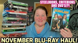 NOVEMBER 2023 BLURAY HAUL Steelbooks Criterions and evenDVDS [upl. by Sillek]