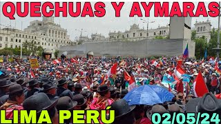 QUECHUAS Y AYMARAS LLEGAN A LIMA PERÚ EXIGEN JUSTICIA PARA SUS FAMILIARES CAIDOS [upl. by Tayyebeb888]