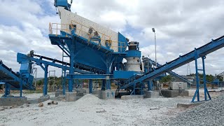 Puzzolana 200 TPH 4 stage crushing plant with Hydro cyclone Jaw Cone VSI [upl. by Rahm]