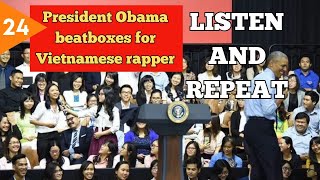 LISTEN AND REPEAT  Learn English through speeches  President Obama  Talking about Art [upl. by Adiol822]