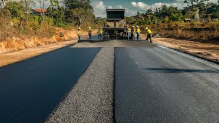 The best finish of road construction projects on a rural road specifically the chip sealing process [upl. by Wanonah322]