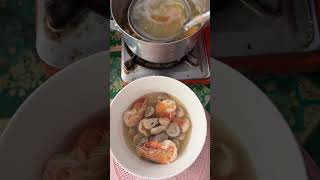 Shrimp soup cooking villagefood villagelife villagecooking villagefoodchannel youtubeshorts [upl. by Jaala]