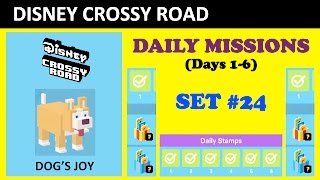 Disney Crossy Road Daily Missions Set 24 Unlocking Dogs Joy Highlights Missions Lists [upl. by Salene]