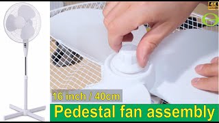 How to assemble a 16quot or 40cm Oscillating Pedestal Fan  Goldair GPF16 model  step by step [upl. by Lorac]