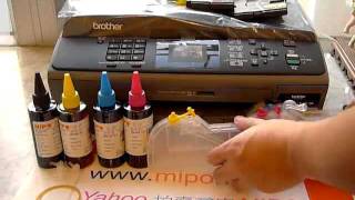 Brother LC39 LC985 MFCJ125 MFCJ410 Refill Ink Extra Cartridge Install mipohk [upl. by Llacam]