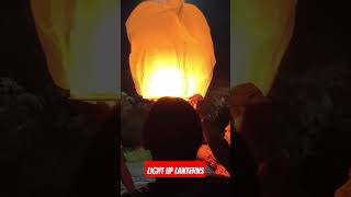 Floating lantern in the sky festival of lights  trending shorts 🥁🎉💫✨🌠 [upl. by Aihtekal]