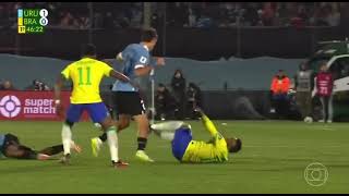 Lance da lesão de Neymar  Uruguai 1x0 Brasil  Neymar injury [upl. by Miyasawa]