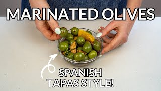 Easy Spanish Marinated Olives Recipe Mojo Picón [upl. by Ayenat]