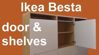 Ikea Besta shelves and door assembly and adjustment [upl. by Silber]