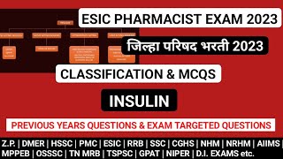 INSULIN CLASSIFICATION  INSULIN MCQS  ZP Pharmacist exam preparation  ESIC Pharmacist exam 2023 [upl. by Ynittirb271]