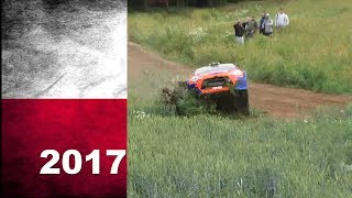 WRC rally Poland 2017 JeanMichel Raoux accident [upl. by Eirelam]