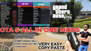 GTA 5  All in One Mods  Menyoo trainersimple trainerscripthookv amp much more [upl. by Hola533]