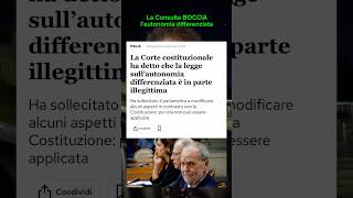 La Consulta ha bocciato l’autonomiadifferenziata di calderoli [upl. by Bellina]