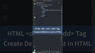 Create Definition Lists in HTML dl dt dd Tag  HTML Tutorial for Beginners html [upl. by Acceber]