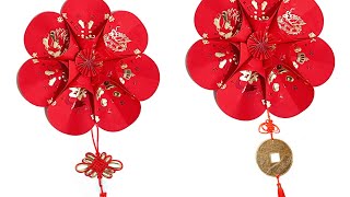 Ang pow door decor easy  Chinese New Year Decoration Ideas Using Red Packet [upl. by Casanova232]