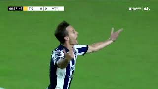 Primer Gol de Sergio canales con Monterrey a Tigres en Clásico [upl. by Magdaia]