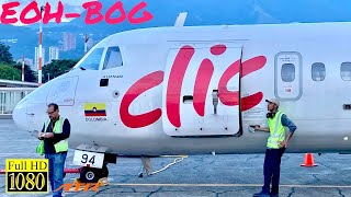 TRIP REPORT Clic Air ATR 72600  Medellín  Bogotá  Increíble Despegue Sobre Medellín HD [upl. by Fritze734]