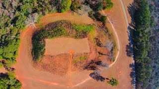 Aerial view of the mysterious Kolomoki Mounds  Georgia [upl. by Almeria]