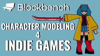 CHARACTER MODELING  Blockbench SpeedModel  PS1 Anime Character [upl. by Aimac]