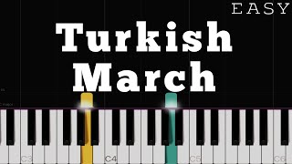 Mozart  Turkish March Ronda Alla Turca  EASY Piano Tutorial [upl. by Akehsal]