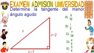 EXAMEN VILLARREAL RAZÓN TRIGONOMÉTRICA PITAGORAS PROBLEMA RESUELTO SOLUCIONARIO ADMISIÓN UNIVERSIDAD [upl. by Armanda]