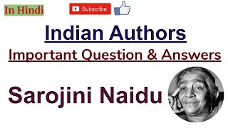 Sarojini Naidu  Important Questions and Answers [upl. by Deerc]